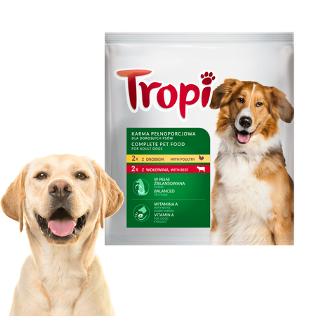 Tropi mokra karma dla psa mix smaków drób i wołowina 400g