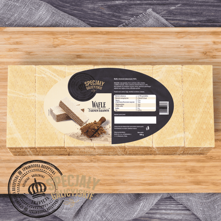 Ciastka Wafle przekładane kakaowe kruche domowe Specjały Galicyjskie 400g