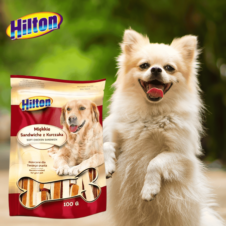 Przysmaki dla psa smakołyki sandwich z kurczaka Hilton 100g