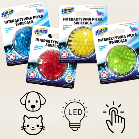 Zabawka dla psa kota interaktywna piłka świecąca Hilton Smart 5cm