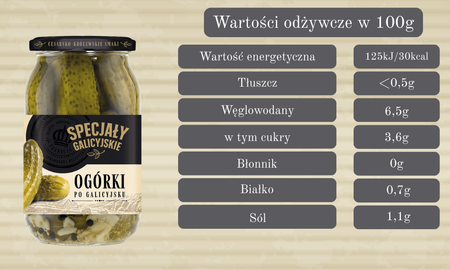 Ogórki Konserwowe domowe przetwory słoik Specjały Galicyjskie 840g