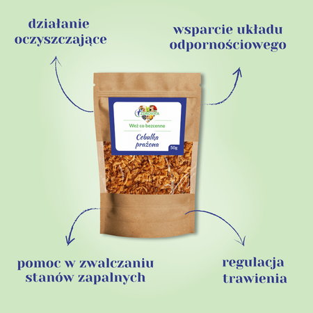 Cebulka Prażona chrupiąca naturalna dodatek do potraw Zdrovita 50g