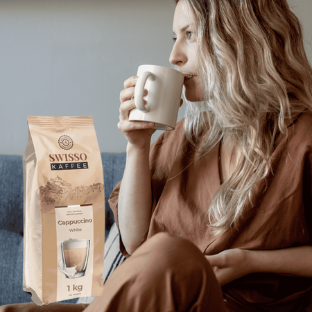 Kawa Cappuccino White mleczne z pianką Swisso Kaffe Wysoka Jakość 1kg