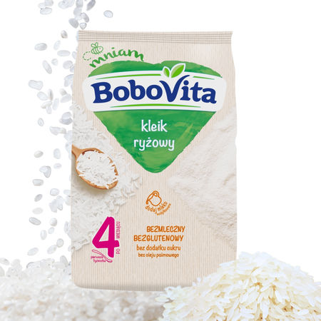 BoboVita Kleik ryżowy kaszka dla dzieci po 4 m. 160g bezglutenowy bez mleka