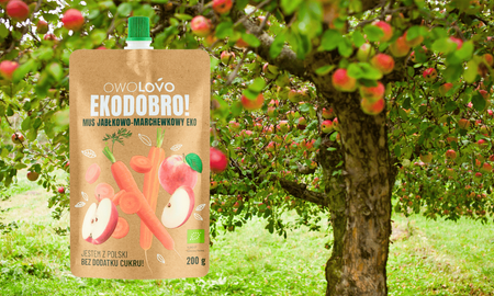 OWOLOVO Mus jabłkowy - marchewkowy EKO 200g Bio