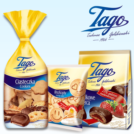 Pierniki serce Duet serca w białej glazurze i ciemnej polewie Tago 190g