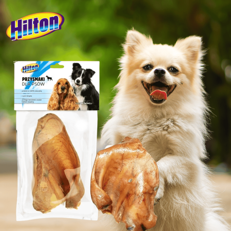 Przysmak gryzak dla psa naturalne ucho wieprzowe wędzone Hilton 1szt 26g