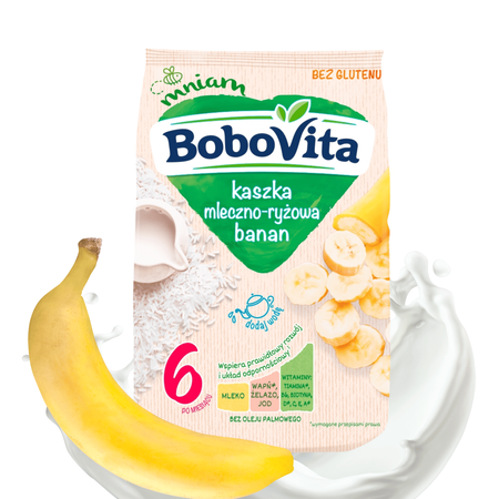 BoboVita Kaszka mleczno-ryżowa banan po 6 miesiącu 230 g