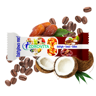 Baton Daktylowy z Kawą i Kokosem zdrowa fit przekąska Zdrovita 40g