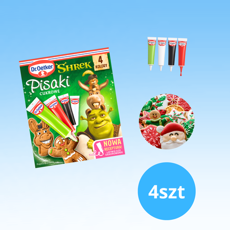 Dr Oetker pisaki cukrowe Shrek 4 kolory dekoracja świątecznych wypieków 68g
