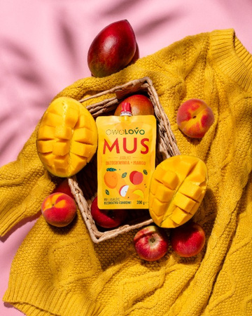 OWOLOVO Mus owocowy 3 smaki jabłko-brzoskwinia-mango 200g