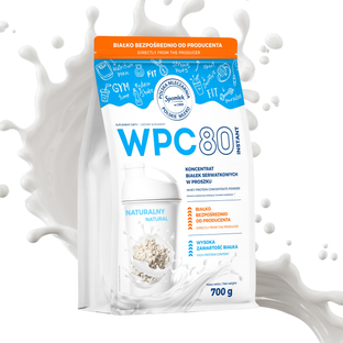 Koncentrat białka WPC80 Whey protein serwatka białka naturalny SPOMLEK 700g