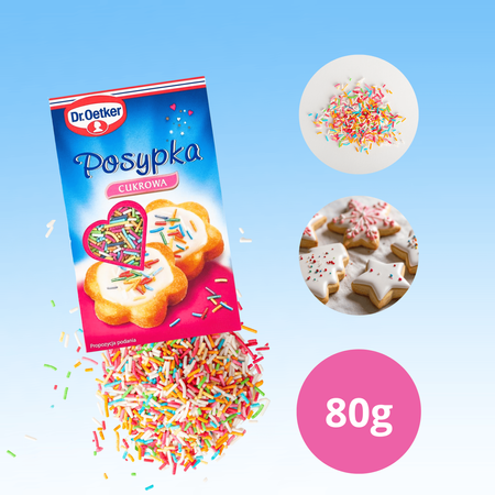 Dr. Oetker posypka cukrowa kolorowa dekoracja świąteczne wypieki 80g