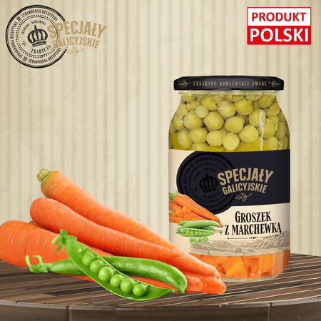 Groszek z Marchewką słoik domowe przetwory Specjały Galicyjskie 480g