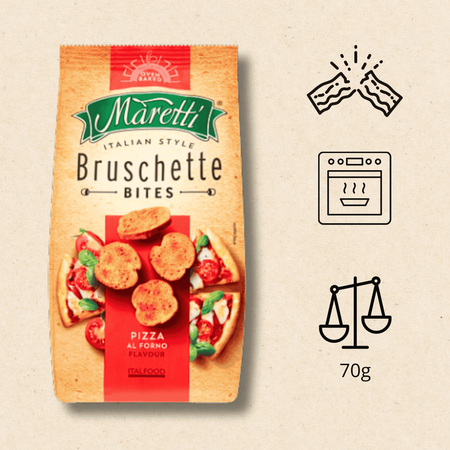 Bruschetta o Smaku Pizza Chrupiące Grzanki Przekąska Maretti 70g