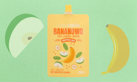 OWOLOVO Mus Tropikalny jabłko banan 100% owoców 200g