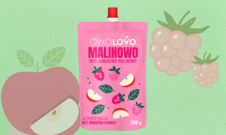 OWOLOVO Mus Malinowy Malinowo 200g