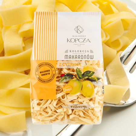 Makaron tagliatelle z cytryną ręcznie krojony 6mm naturalny skład 400g