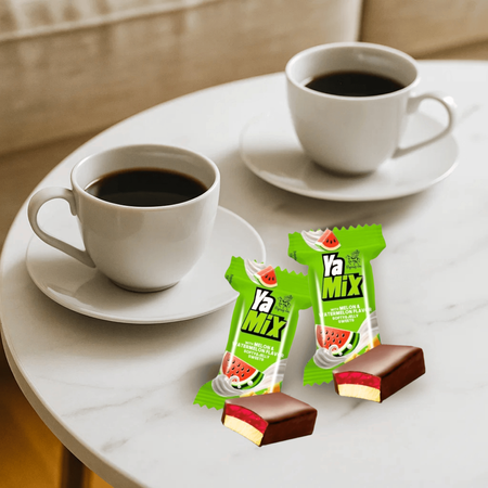 Pianki w czekoladzie arbuzowe przekąska owocowo czekoladowa Yamix 1kg