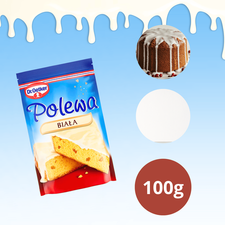 Dr Oetker polewa biała smak białej czekolady do świątecznych wypieków 100g