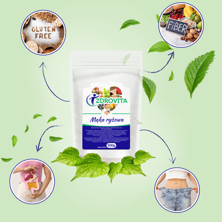 Mąka Ryżowa bezglutenowa naturalna do wypieków Zdrovita 500g