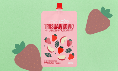 OWOLOVO Mus jabłkowo-truskawkowy Truskawkowo 200g