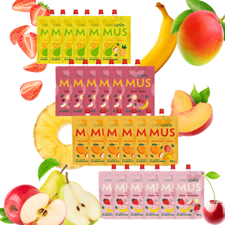 OWOLOVO Mix musów owocowych trójsmakowych 24x200g