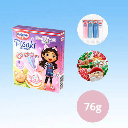 Dr Oetker pisaki cukrowe Koci Domek Gabi 4 kolory dekoracje świąteczne 76g