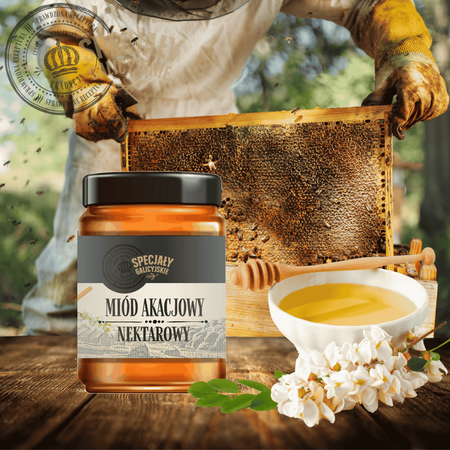 Miód Akacjowy naturalny premium polskie pasieki Specjały Galicyjskie 400g
