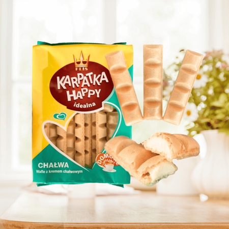 Wafle KarpatkaChałwa Happy Bonitka z nadzieniem chałwowym Flis XXL 500g