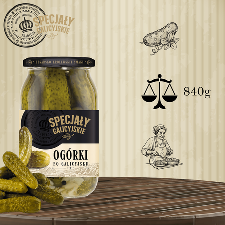 Ogórki Konserwowe domowe przetwory słoik Specjały Galicyjskie 840g