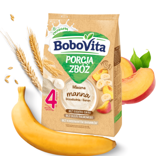 BoboVita Porcja zbóż Kaszka mleczna manna brzoskwinia-banan po 4 m-cu 210g