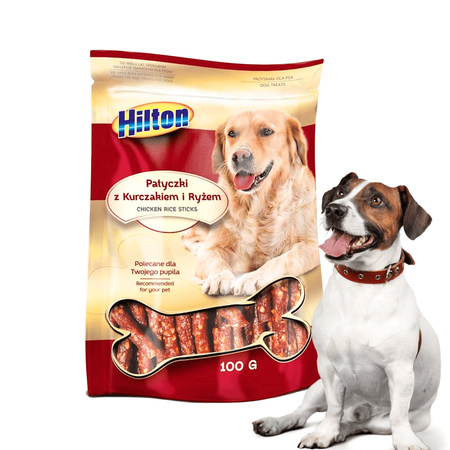 Przysmaki dla psa patyczki z kurczakiem i ryżem Hilton 100g