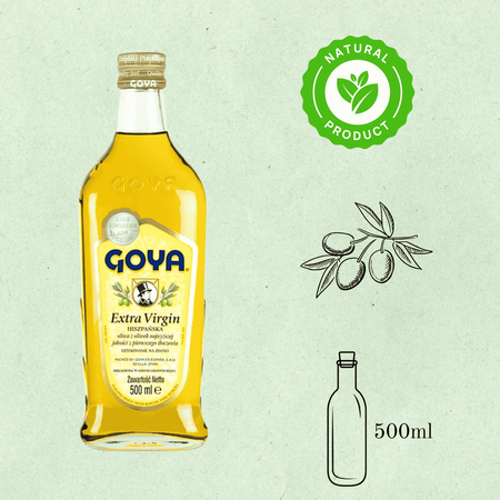 Oliwa z Oliwek Extra Virgin Szklana Butelka Hiszpania GOYA 500ml