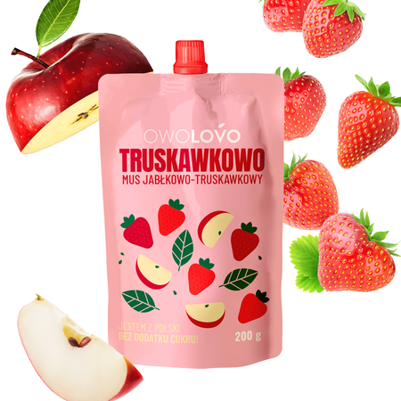 OWOLOVO Mus jabłkowo-truskawkowy Truskawkowo 200g