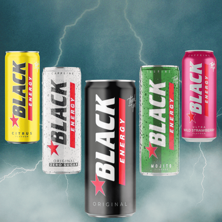 Black Wild Strawberry napój energetyczny gazowany energy drink puszka 250ml