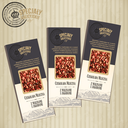 Czekolada Mleczna Malina Jagoda premium Specjały Galicyjskie 85g