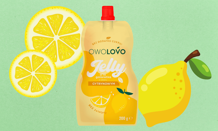 OWOLOVO Jelly galaretka w tubce jabłko cytryna deser bez cukru 200g