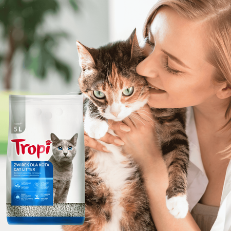 Żwirek dla kota bentonitowy bezzapachowy Tropi mocno zbrylający 5L