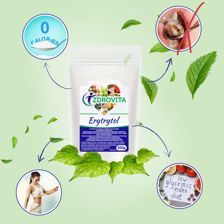 Erytrytol naturalny słodzik bez kalorii zamiennik cukru Zdrovita XXL 500g