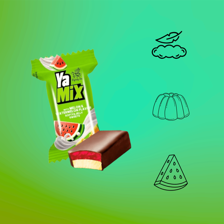 Pianki w czekoladzie arbuzowe przekąska owocowo czekoladowa Yamix 1kg