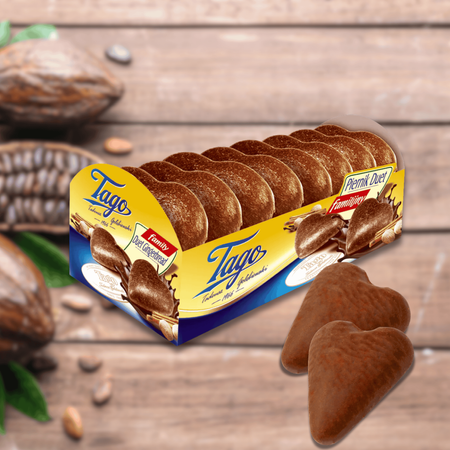 Piernik Duet Familijny serca w glazurze i ciemnej polewie Tago 180g