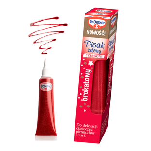 Dr Oetker Pisak żelowy czerwony brokatowy świąteczna dekoracja wypieków 19g