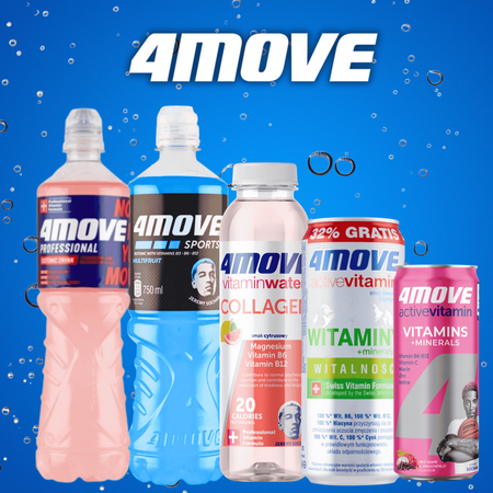 4MOVE Active Vitamin Cytryna&Mięta izotonik Witaminy - napój gazowany 330ml