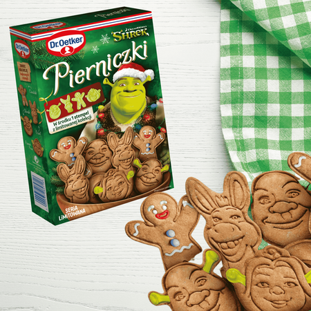 Dr Oetker Pierniczki Shrek świąteczne mieszanka do wypieku + stempel 260g