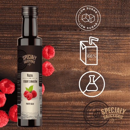 Syrop Malinowy malina domowy Specjały Galicyjskie 250ml