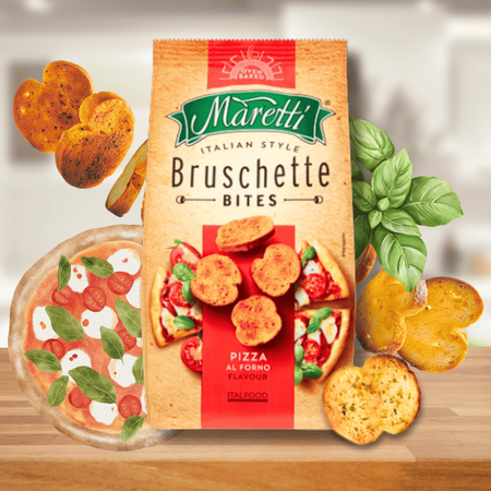 Bruschetta o Smaku Pizza Chrupiące Grzanki Przekąska Maretti 70g