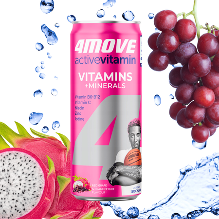 4Move Active vitamin winogrona dragonfruit - napój gazowany, witaminy 330ml