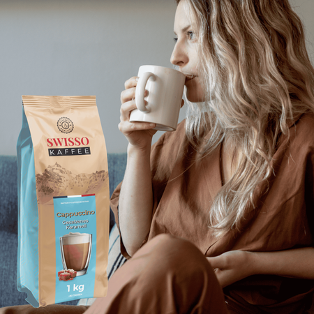 Kawa Cappuccino Salty Caramel słony karmel Swisso Kaffee Premium 1kg