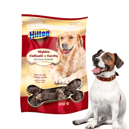 Przysmaki dla psa naturalny miękkie kiełbaski z kaczką Hilton 100g
